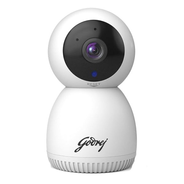 Godrej Security Solutions EVE PRO panTilt Smart WiFi Security Camera for Home with 350 Degree 3MP (HD) | 2-Way Audio | Night Vision | Smart Motion Tracking | Humanoid Detection, Alarm System, White