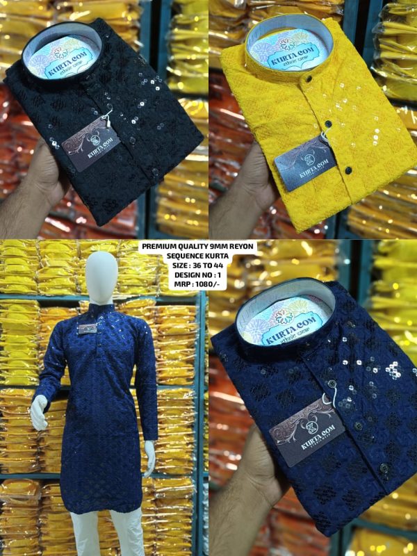 Premium Quality 9mm reyon sequence kurta - 36 to 44